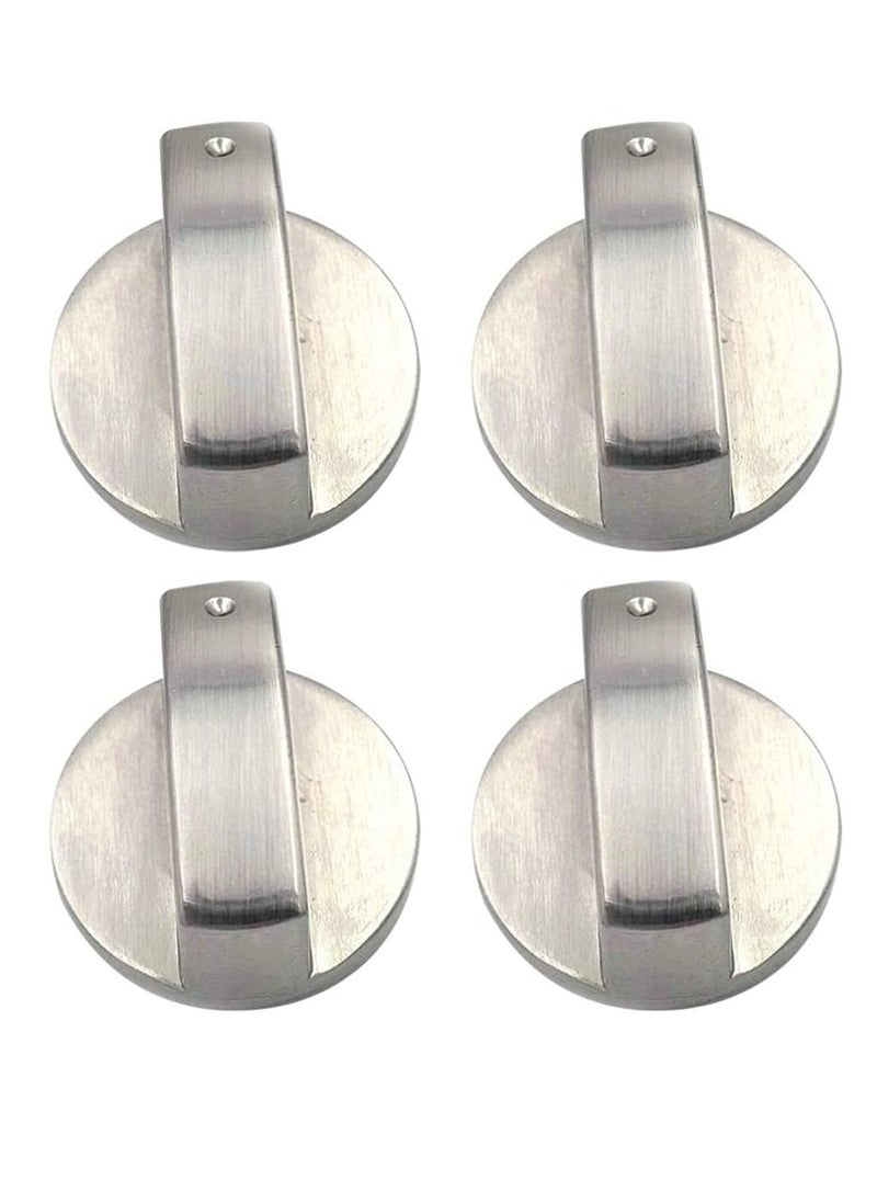 Excefore - 4 pcs Metal Round Gas Stove Knobs Cooker Oven Hob Control Switch Button Gas Stove on off Knob Replacement - Image 1