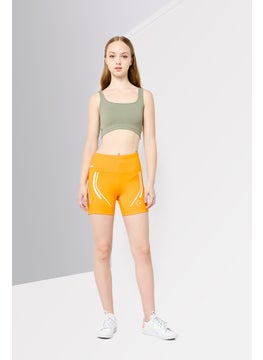 Adidas Adidas by Stella McCartney Women Sportswear Fit Truepace Cycling Shorts, Neon Orange  - Image 4