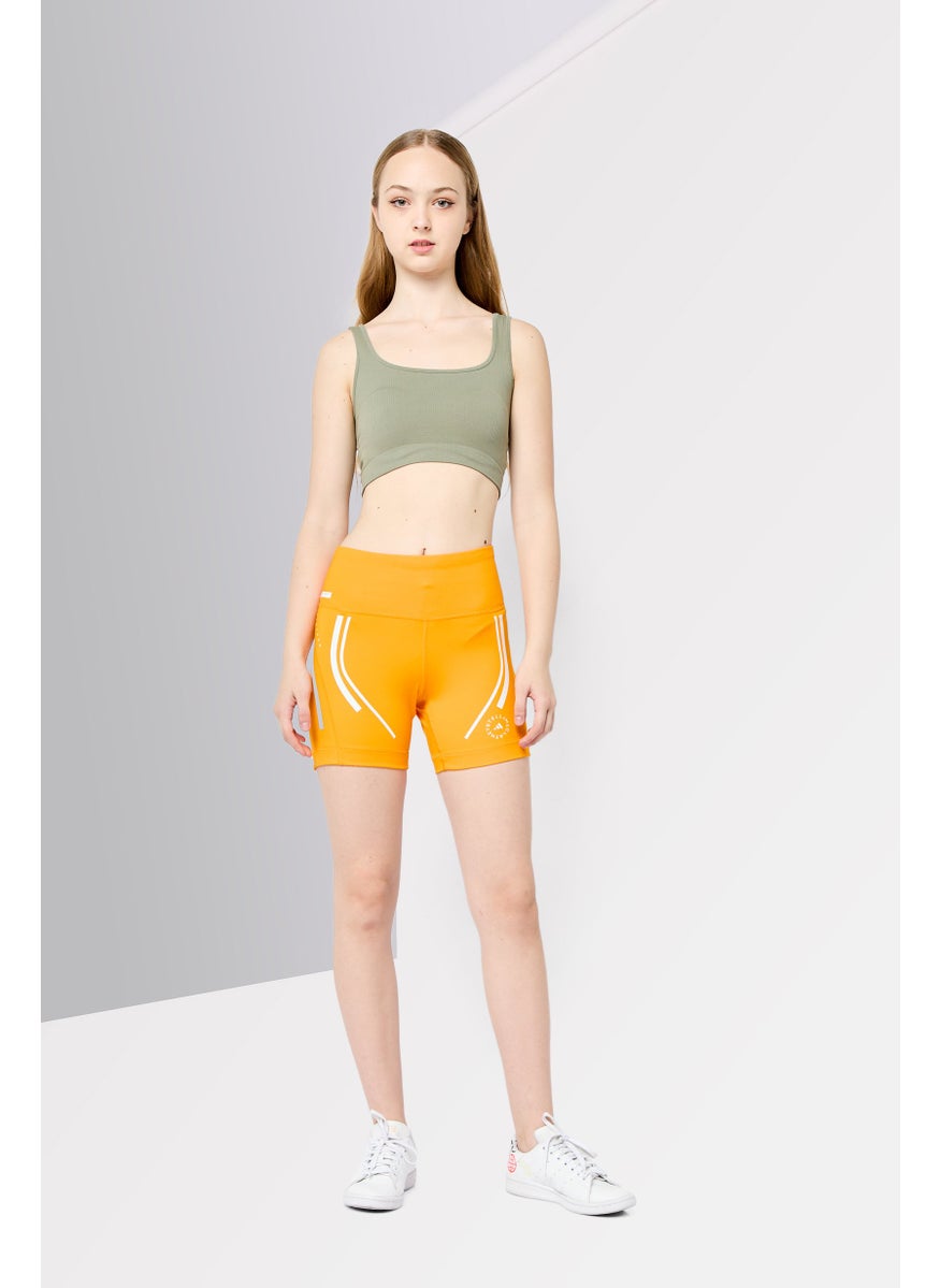 Adidas Adidas by Stella McCartney Women Sportswear Fit Truepace Cycling Shorts, Neon Orange  - Image 4