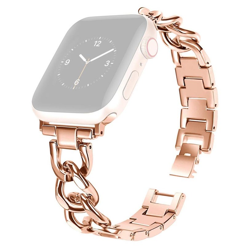 erorex For Apple Watch 38 / 40 / 41 / S10 42Mm Double Circle Metal Watch Band(Rose Gold) - Image 2