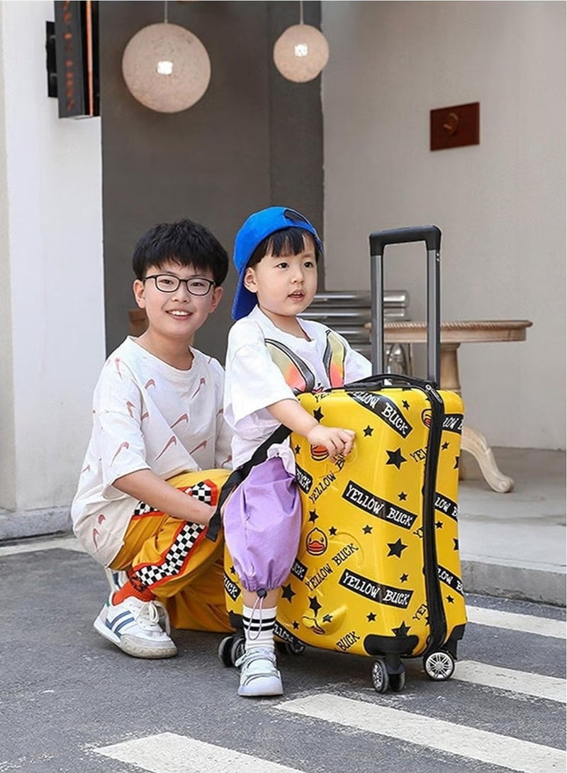Children's Luggage,Boy And Girl Travel Luggage,Riding And Sitting Luggage,Lightweight Hard Shell Trolley Case ​With 4 Wheels
