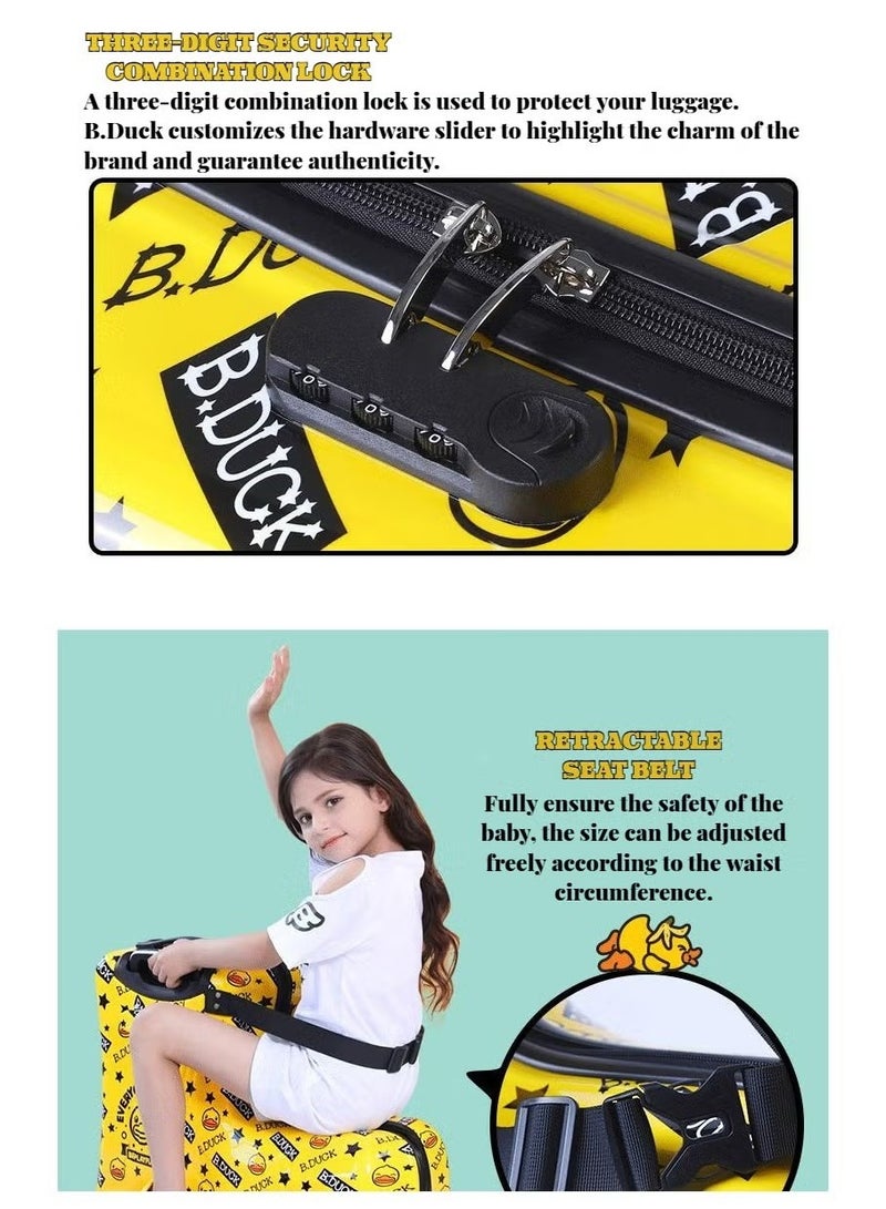 Children's Luggage,Boy And Girl Travel Luggage,Riding And Sitting Luggage,Lightweight Hard Shell Trolley Case ​With 4 Wheels