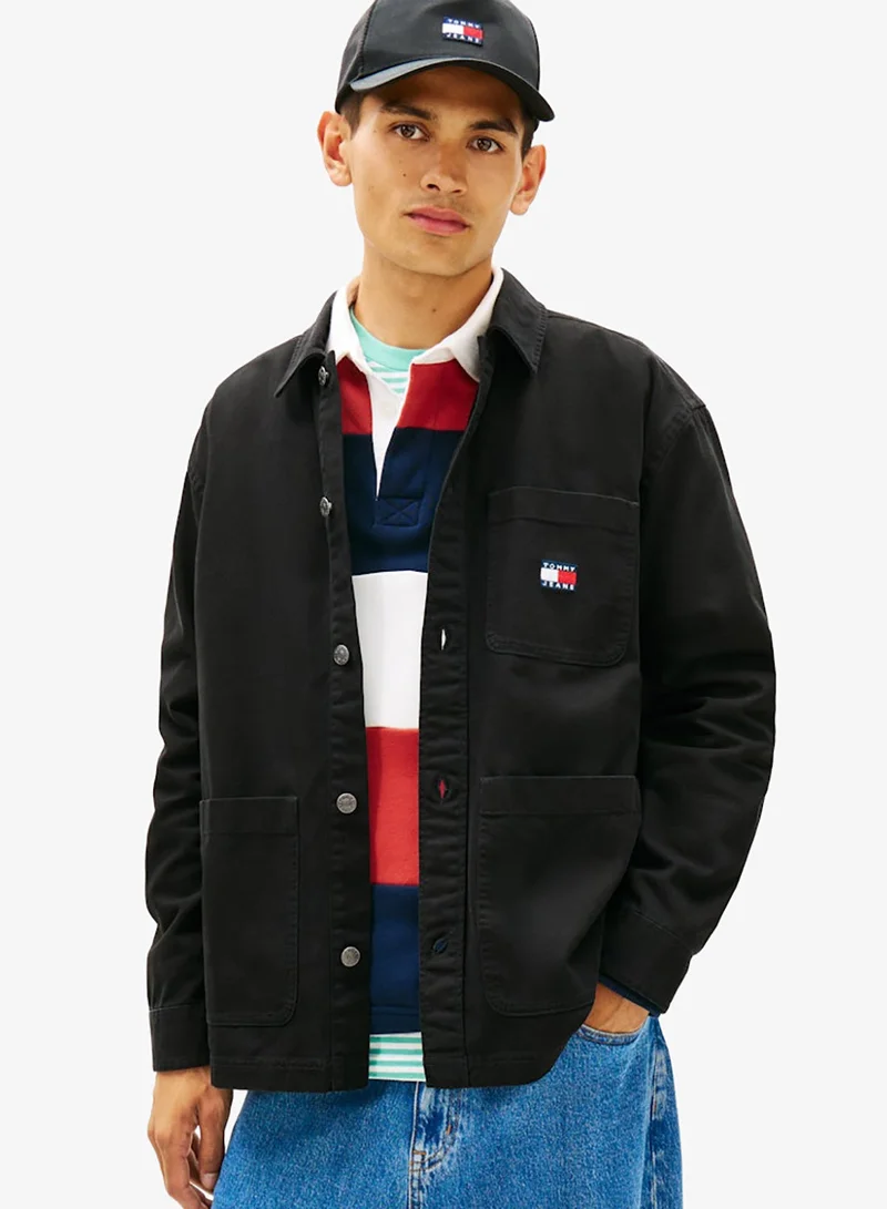 Oversized Fit Patch Pocket Overshirt