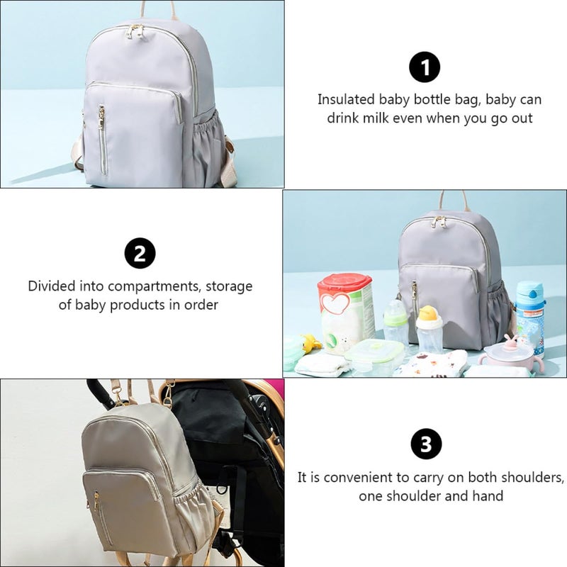 Large Capacity Waterproof Maternity Backpack With Insulated Bottle Pouch For Moms - Image 4