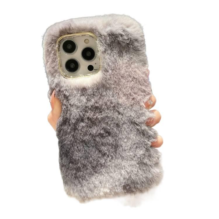 Drop Protection iPhone 16 TPU , Gray , , Furry Texture , , Cover for 16 Plus 16 Pro 16 Pro Max for Desk Setup - Image 1