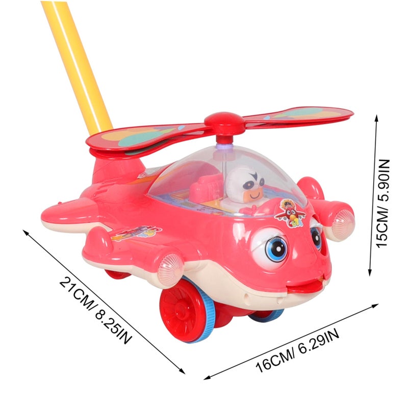 Red Height Adjustable Toddler Walker Cart With Whistle Push Toy For Early Walking - Image 3