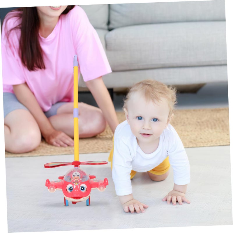 Red Height Adjustable Toddler Walker Cart With Whistle Push Toy For Early Walking - Image 5