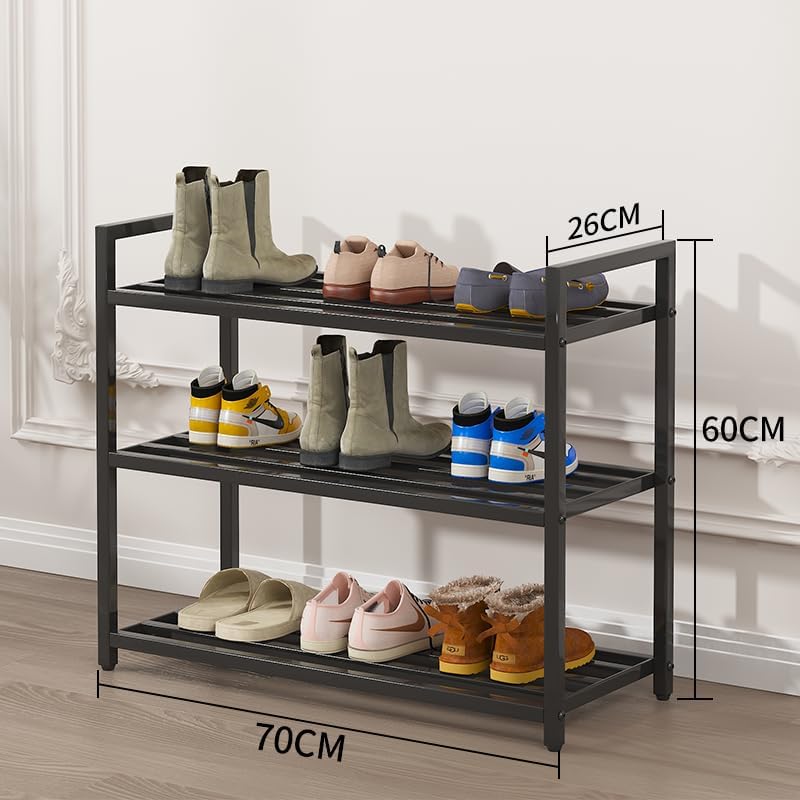 Milad SAIFIX 3 Tier Shoe Rack Metal Chappal Stand | Sneakers Slippers Stand | Footwear Rack | Bookshelf | Storage Organizer | Kitchen Storage - 70x25x60cm - Image 3