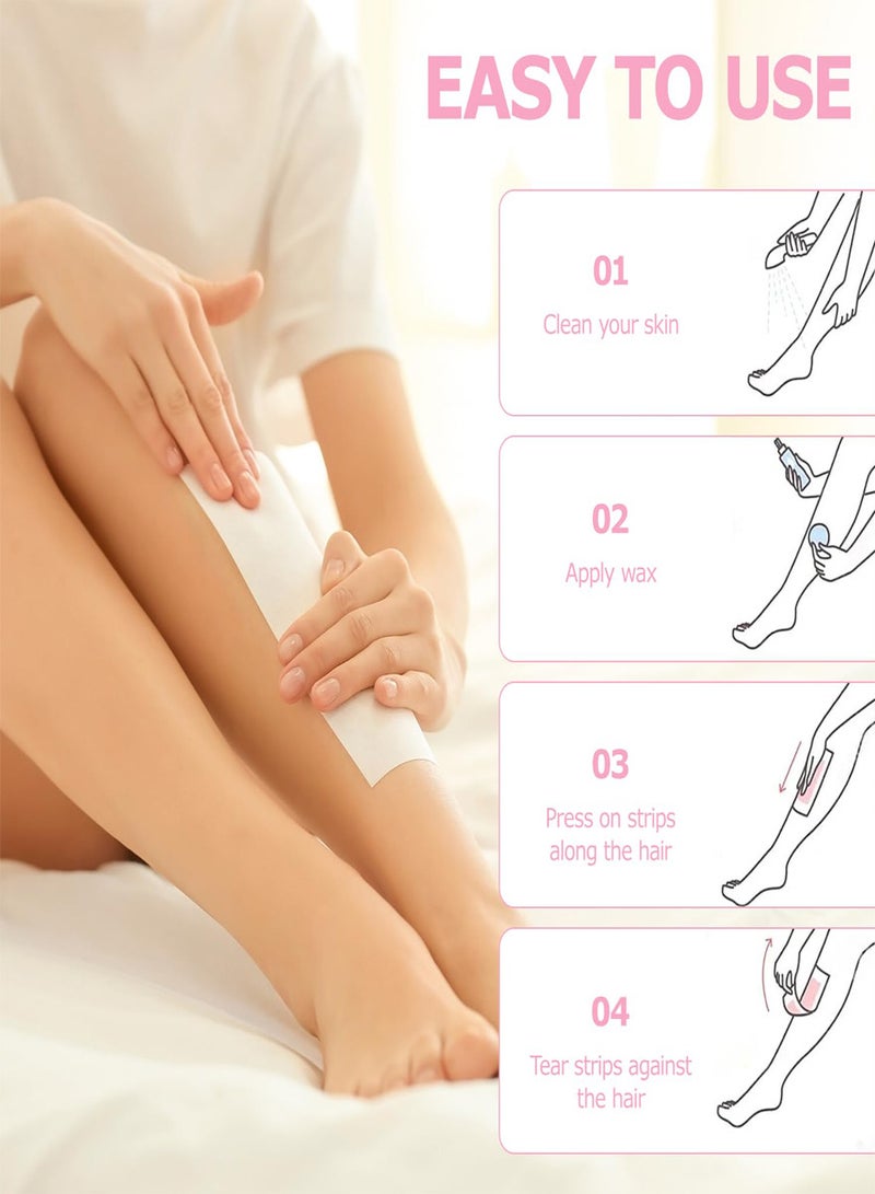 AEENAA 3-Pack 300-Pieces Wax Strips Salon Non-Woven Waxing Strip Depilatory Paper - Image 3