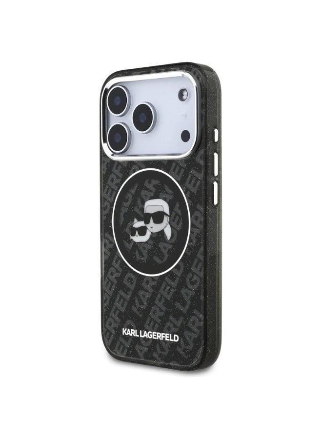 كارل لاغرفيلد جراب كارل لاغرفيلد ماج سيف لجهاز آبل آيفون 17 برو كارل لاغرفيلد تشوبيت هيد أسود - Image 2