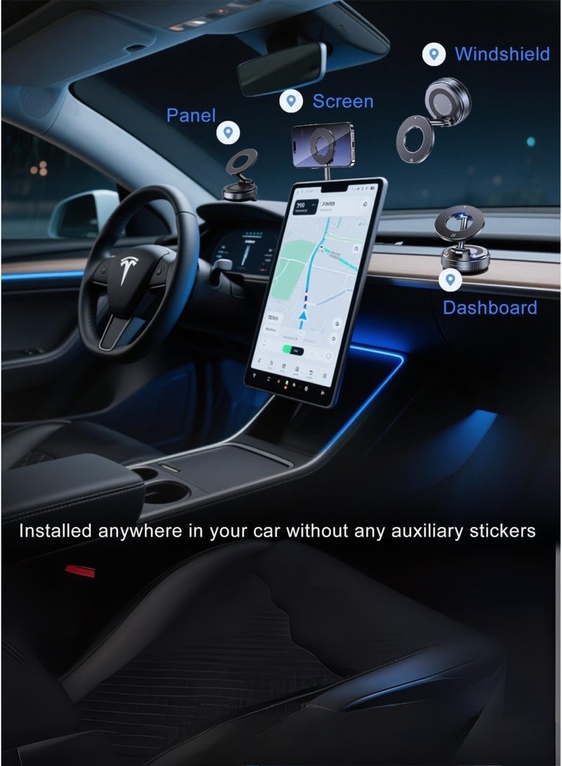 ELTRAZONE 360° Magnetic Car Phone Holder with Strong Suction Mount, MagSafe Compatible Mobile Stand for iPhone 16/15/14/13/12, Samsung Galaxy S24/S23/S22, Google Pixel & Universal Smartphones - Image 2