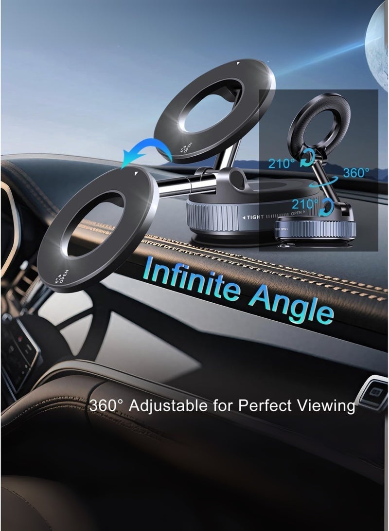 ELTRAZONE 360° Magnetic Car Phone Holder with Strong Suction Mount, MagSafe Compatible Mobile Stand for iPhone 16/15/14/13/12, Samsung Galaxy S24/S23/S22, Google Pixel & Universal Smartphones - Image 5