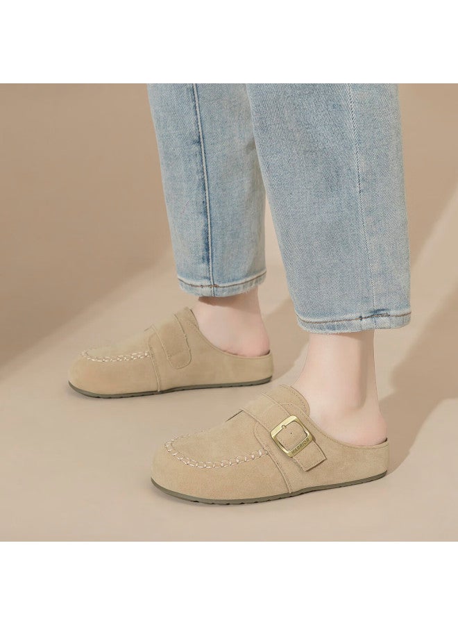 Pull Back Huili Women's Birkenstock-style Shoes, Outdoor Slippers, Versatile Slip-on Casual Shoes Wxp2287 Khaki Color Size 38 - Image 4
