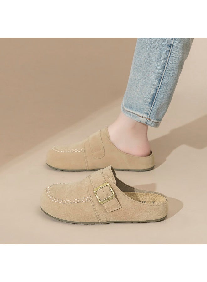 Pull Back Huili Women's Birkenstock-style Shoes, Outdoor Slippers, Versatile Slip-on Casual Shoes Wxp2287 Khaki Color Size 38 - Image 3