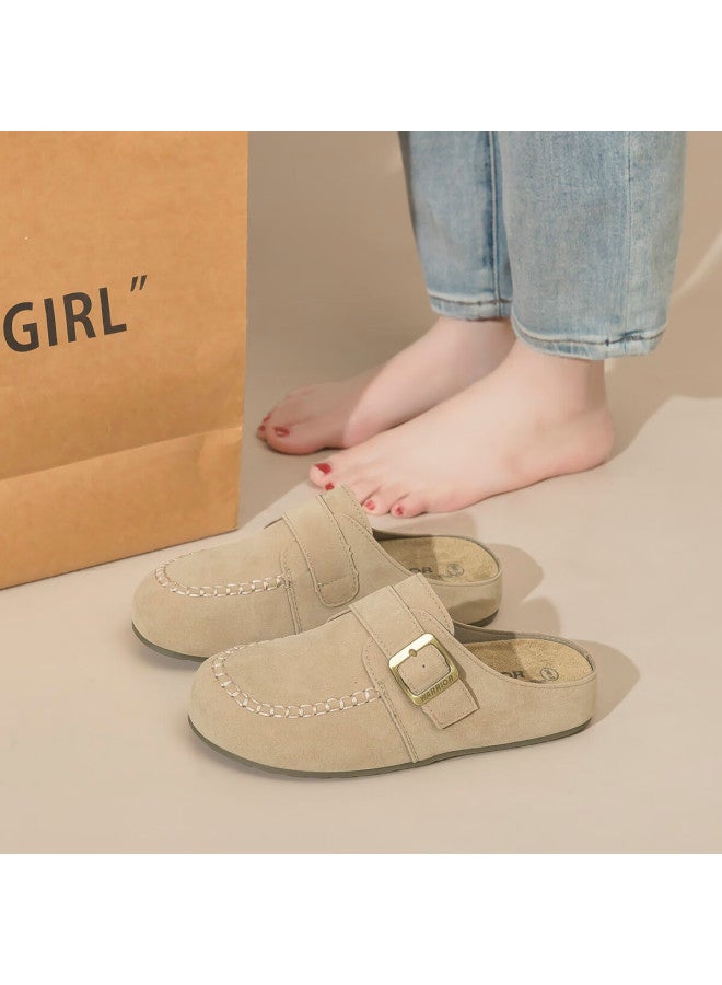 Pull Back Huili Women's Birkenstock-style Shoes, Outdoor Slippers, Versatile Slip-on Casual Shoes Wxp2287 Khaki Color Size 38 - Image 2