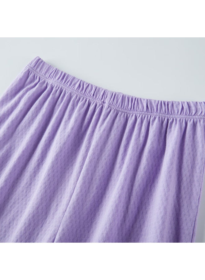 Deesha Deesha 7A Antibacterial Cotton Mesh Embroidery Girl'S Thin Short Sleeve Pajama Set Soft Cotton Skin-Friendly Air-Conditioned Clothing - Image 3