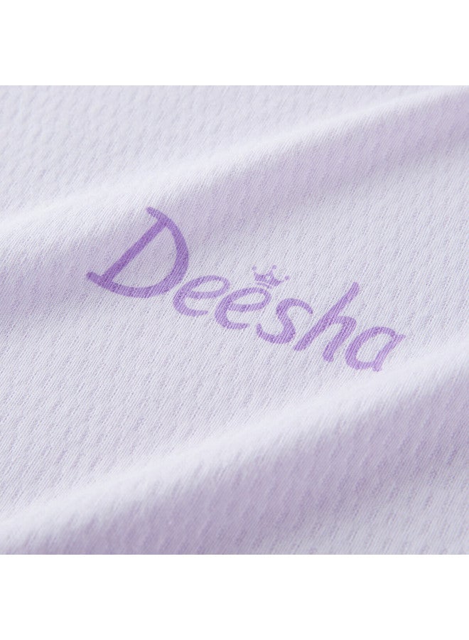 Deesha Deesha 7A Antibacterial Cotton Mesh Embroidery Girl'S Thin Short Sleeve Pajama Set Soft Cotton Skin-Friendly Air-Conditioned Clothing - Image 1