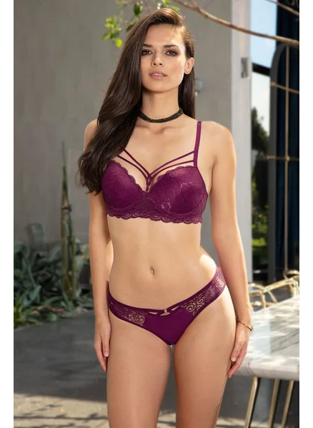 Nurteks 4434 Women's Support Bra Panty Set-Purple