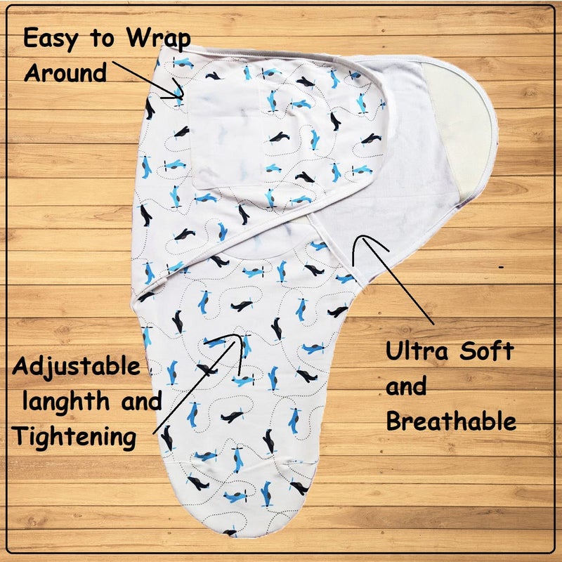 MammaChamp 100% Cotton Swaddle Wrapper Sleeping Sack Bag Wrap for Newborn Baby 0-3 Months- Adjustable/Readymade 100% Cotton (Pack of 1 - Image 3