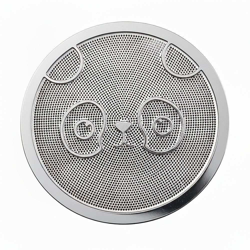 51mm 316 Stainless Steel Espresso Puck Screen Reusable Uniform Drainage Holes Efficient Extraction Portafilter Coffee Filter for Professional Baristas Commercial Machines Panda Pattern