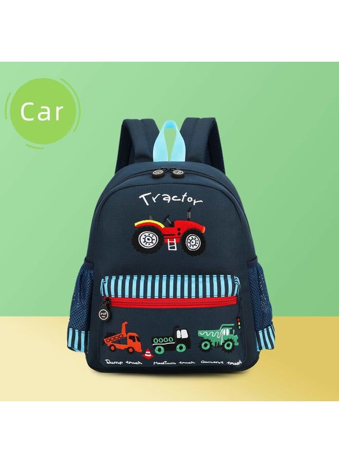 willikiva Cute Zoo 3d Kids Backpack for Boys and Girls Toddler Backpack Bags, Deep Blue Car, One_Size - Image 2