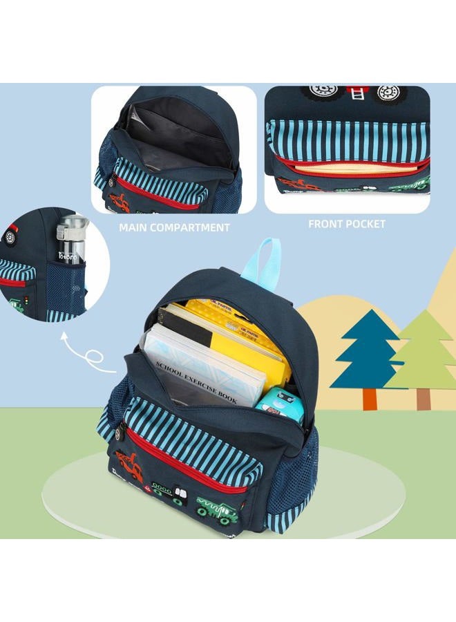 willikiva Cute Zoo 3d Kids Backpack for Boys and Girls Toddler Backpack Bags, Deep Blue Car, One_Size - Image 4