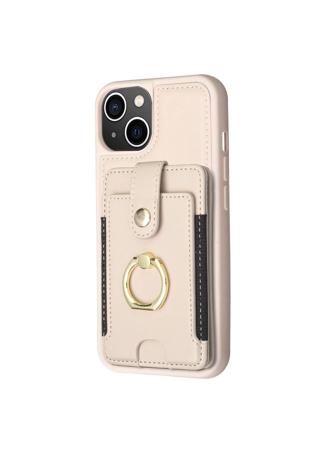 S-TOP Case For iPhone 14 / 13 BF27 Metal Ring Card Bag Holder Phone Case - Image 2