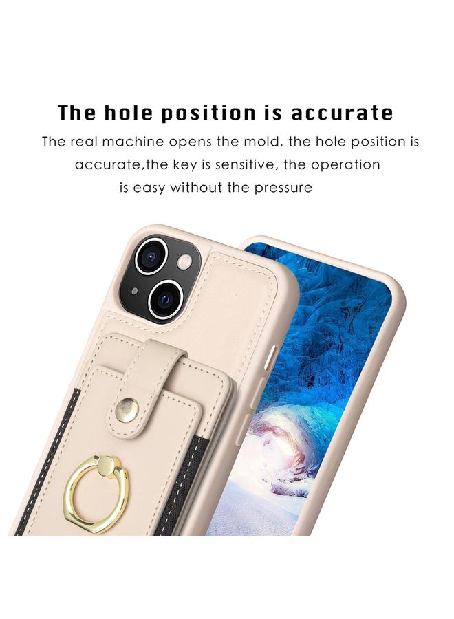 S-TOP Case For iPhone 14 / 13 BF27 Metal Ring Card Bag Holder Phone Case - Image 3