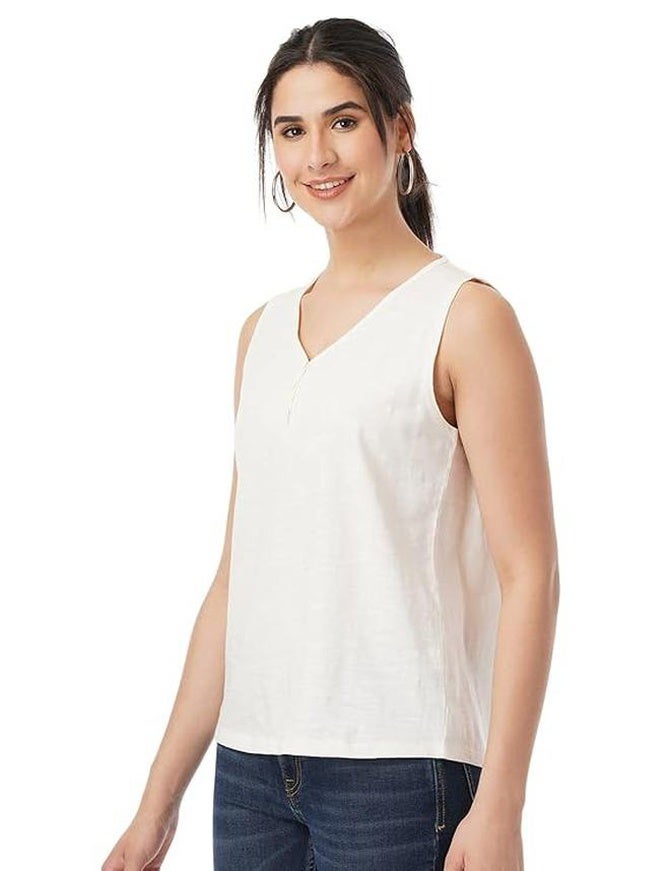 fyltr Women's 100% Cotton Sleeveless | V-Neck Regular Fit Top | Western Tops for Women - Image 4