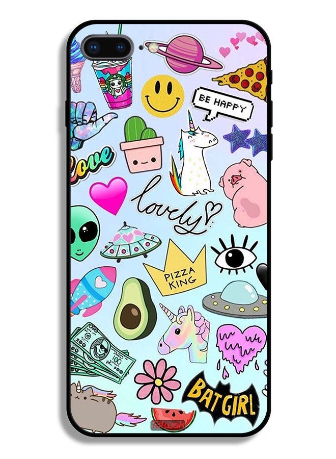 Tolwak Apple iPhone 8 Plus Protective Case Lovely Stickers - Image 2