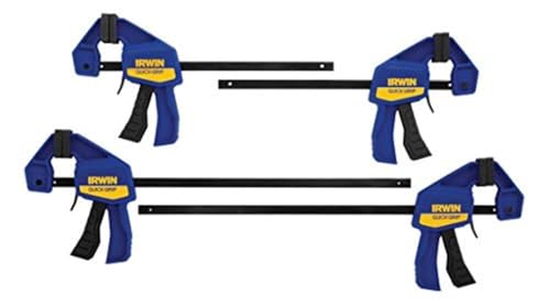 IRWIN QUICK-GRIP Bar Clamp, One-Handed, Mini, 6-Inch (2), 12-Inch (2), 4-Pack (1964748) Blue, Yellow - Image 3
