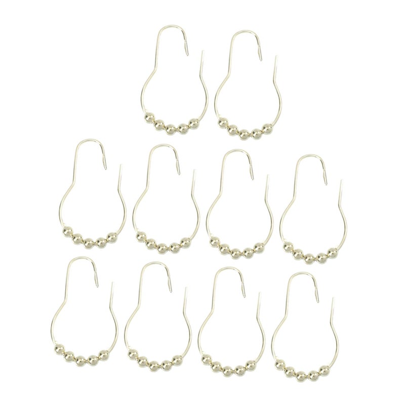 15 Pcs Decorative Bead Shower Curtain Hooks Creative Design Waterproof Plastic Easy Install Bathroom Home Decor - Image 2
