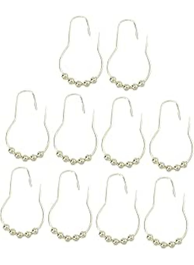 15 Pcs Decorative Bead Shower Curtain Hooks Creative Design Waterproof Plastic Easy Install Bathroom Home Decor - Image 1