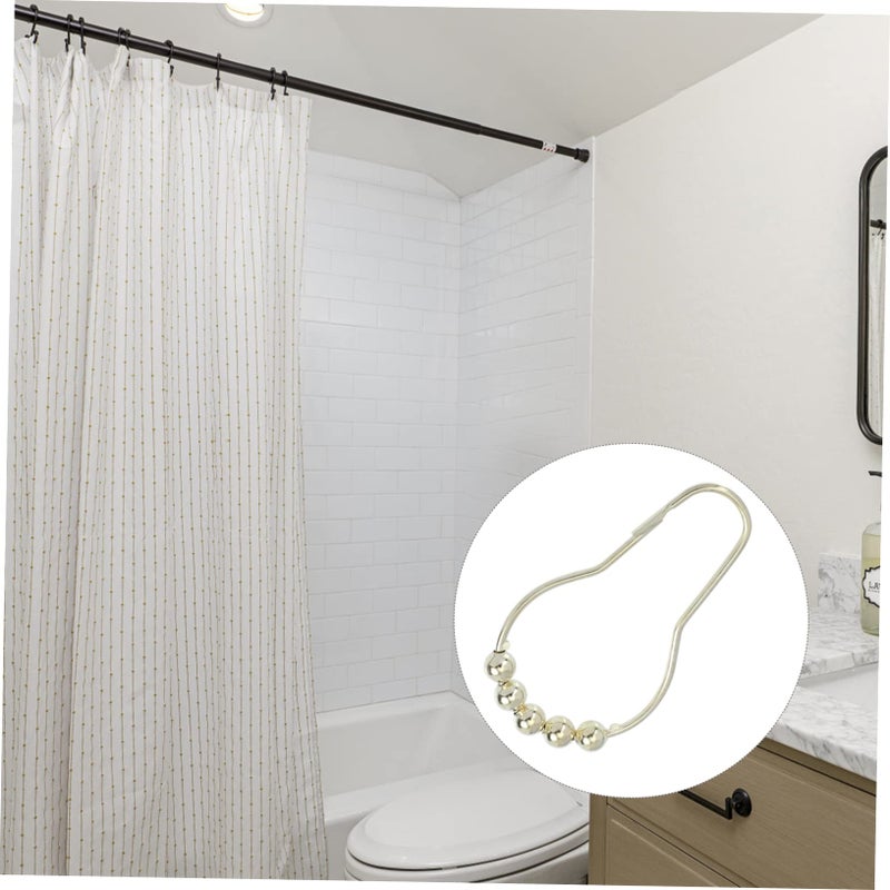 15 Pcs Decorative Bead Shower Curtain Hooks Creative Design Waterproof Plastic Easy Install Bathroom Home Decor - Image 5