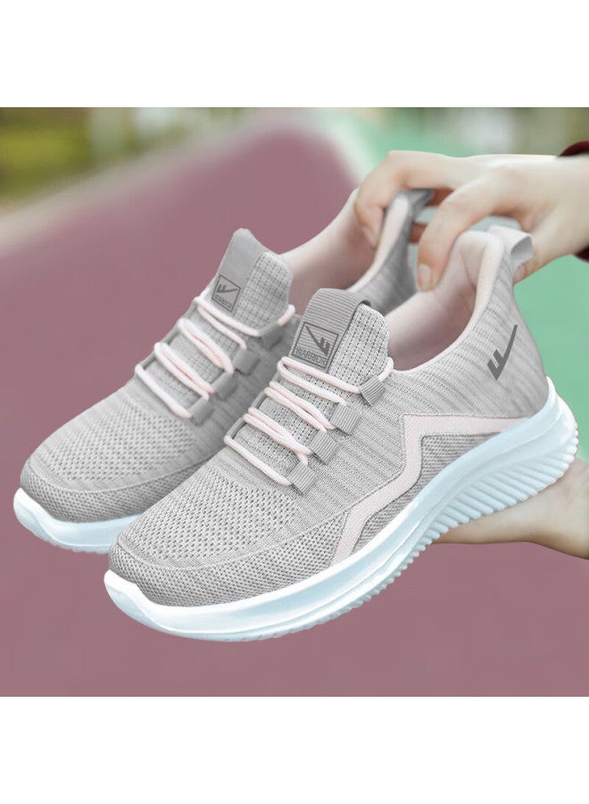 Pull Back Warrior Mom Shoes Comfortable Spring And Autumn Walking Shoes New Style Elderly Middle-aged And Elderly Women's Anti-slip Soft Bottom Sports Shoes 1449 Lotus Pink Size 37 - Image 1