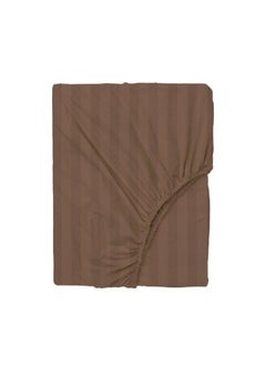 Tulip (Dark Brown) Queen Size Fitted Sheet and Pillow Covers with 1 cm Satin Stripe (Set of 3 Pcs) 100% Cotton, Soft and Luxurious Hotel Quality Bed linen-300 TC - pzsku/ZF42BF7CB015ADCE9DA56Z/45/_/1695966357/53377953-23e4-4205-8e2e-f622d9711a3a