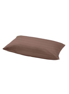 Tulip (Dark Brown) Queen Size Fitted Sheet and Pillow Covers with 1 cm Satin Stripe (Set of 3 Pcs) 100% Cotton, Soft and Luxurious Hotel Quality Bed linen-300 TC - pzsku/ZF42BF7CB015ADCE9DA56Z/45/_/1695966358/ab70a520-bdda-4a9a-8e71-de2f1cf08395