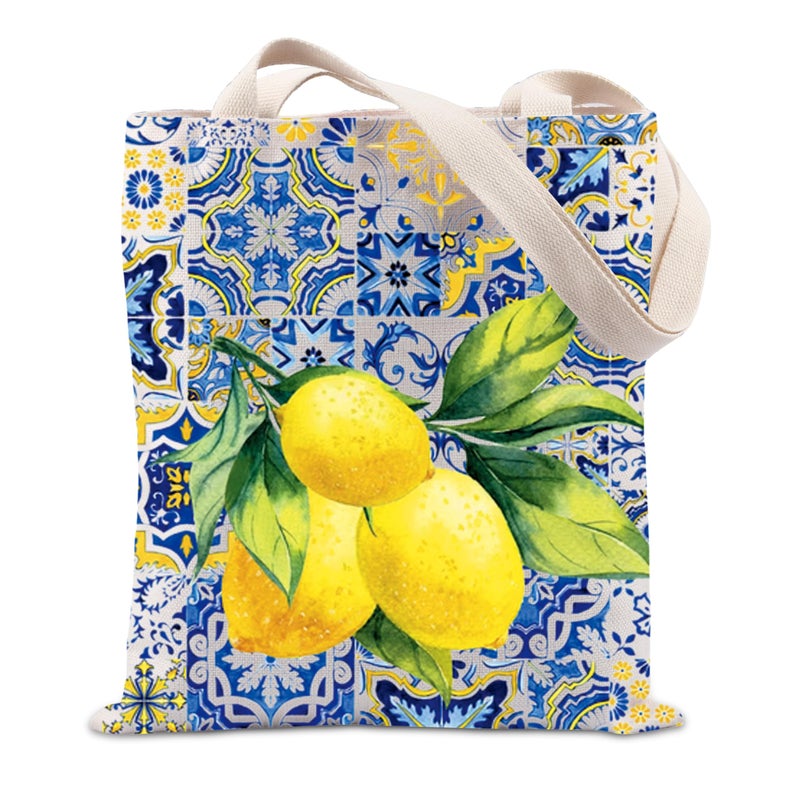 TIIMG Italian Islands Gift Positano Delicious Italian Lemons Fresh Tote Bag Southern Italy Travel Shopping Bag Lemons