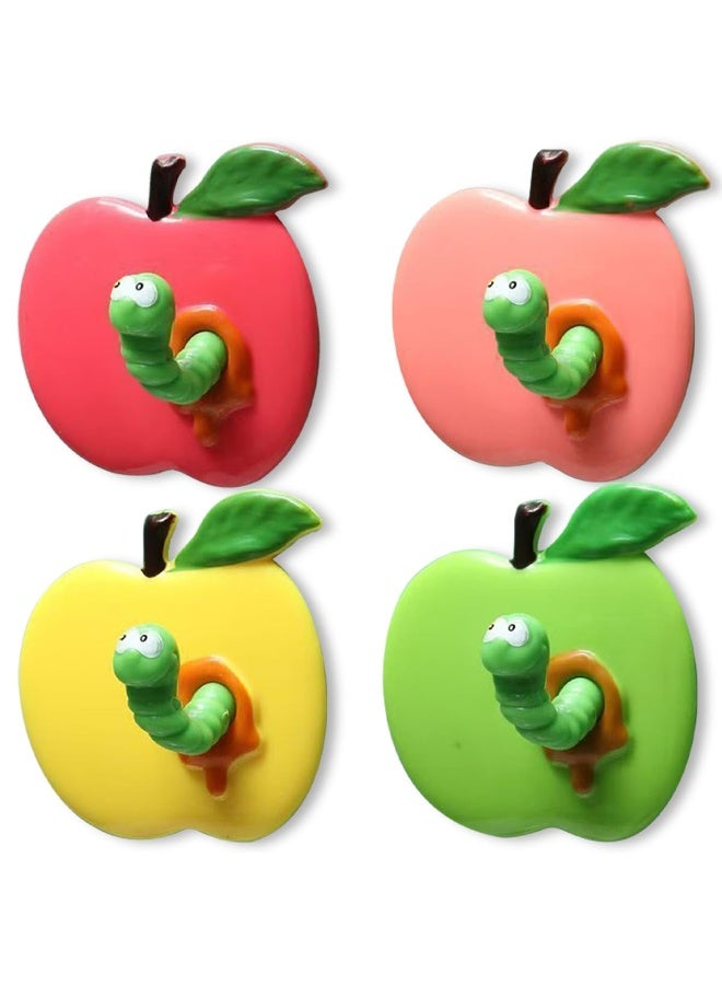 4 Pcs Cute Wall Hooks, Plastic Adhesive Hooks for Hanging Lightweight Items, Towel, Key, Hat, Small Decorative Wall Hooks for Home, Kitchen, Bathroom, Office - Image 1