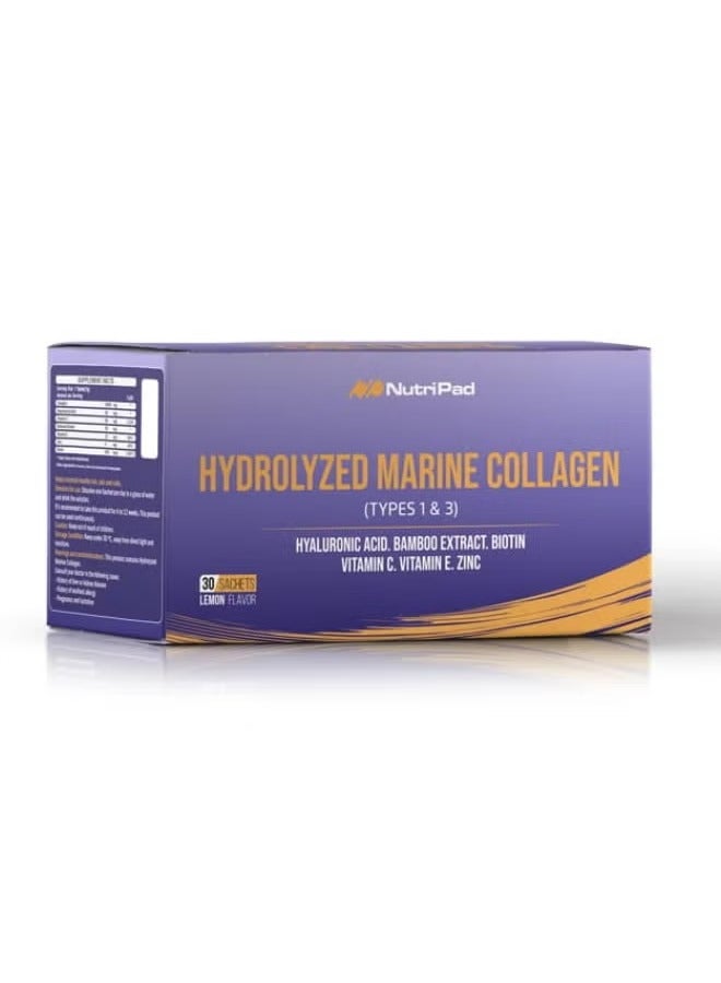 Hydrolyzed Marine Collagen 30 Sachets Skin, Hair & Joint Support – Easy Mix Formula