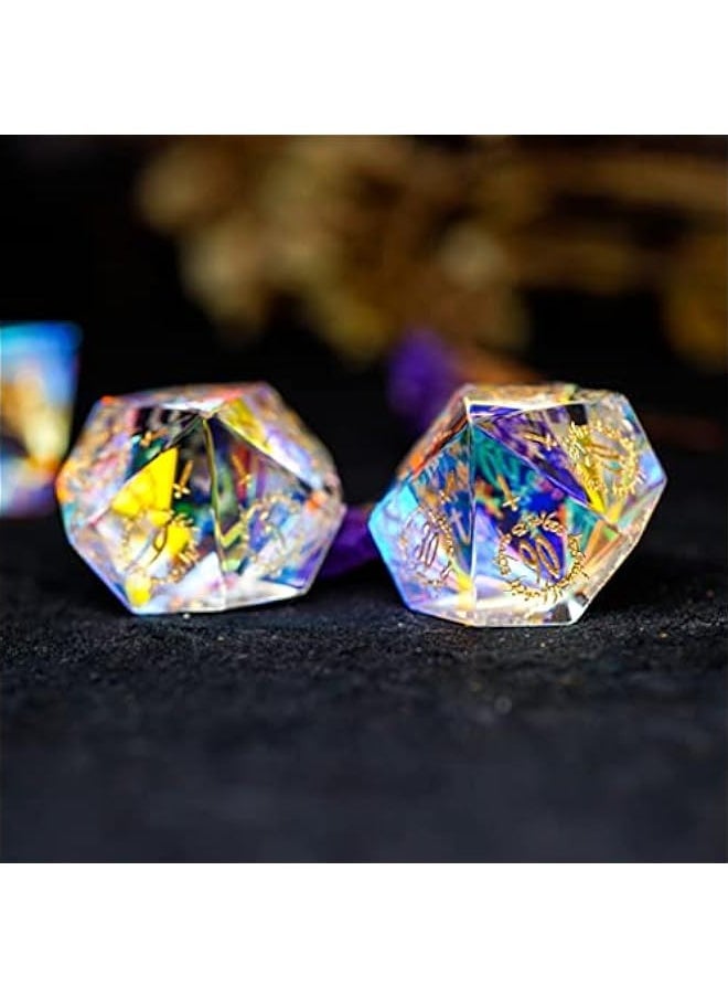 null - DND Dice Set, Natural Crystal Sharp Edge dice Set for D&D Game, Exquisite and Distinguished Figures on The Dice, Good Dungeons and Dragons, War Hammer.… (Illu-2) - Image 1