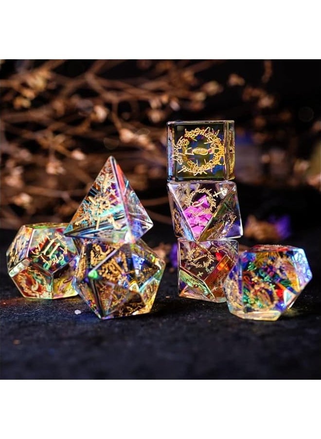 null - DND Dice Set, Natural Crystal Sharp Edge dice Set for D&D Game, Exquisite and Distinguished Figures on The Dice, Good Dungeons and Dragons, War Hammer.… (Illu-2) - Image 1