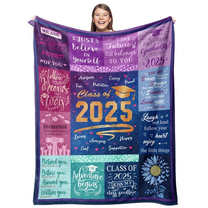 GRADUATION GIFTS BLANKET 2025 HIGH SCHOOL COLLEGE GRADUATION GIFTS FOR HER HIM CLASS OF 2025 THROW 50 X 60