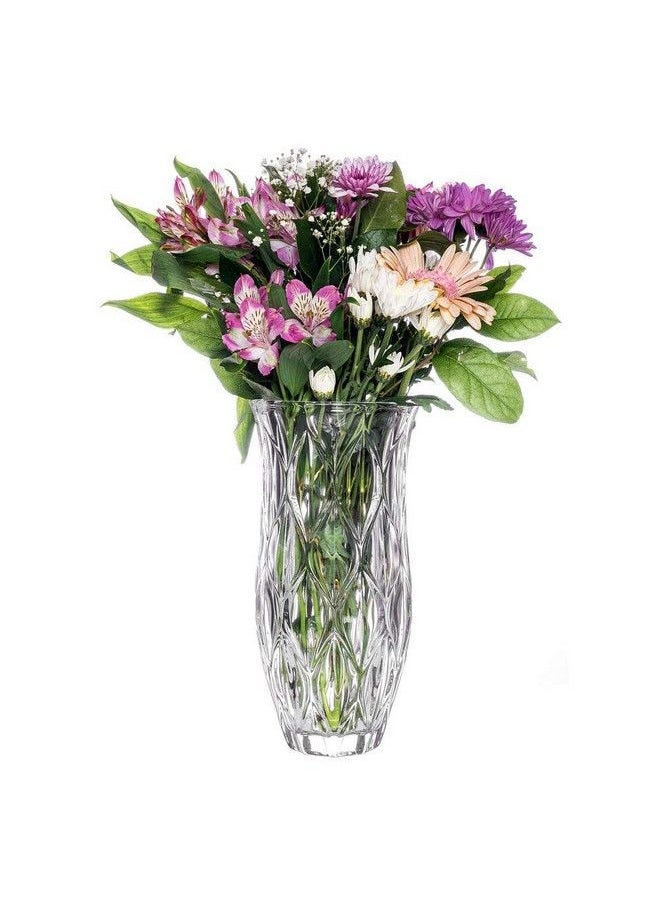 Amlong Crystal Large Size Clear Floral Vase 12 Inches High (6 Inch Top And 3 Inch Bottom)  - Image 3