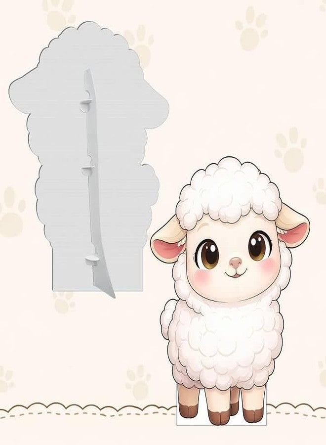 EZISHIPS Cartoon Sheep Cardboard Cutout Standee, 3 FT Life Size Cute Animal Standup with Back Support, Waterproof Corrugated Plastic Decor for Party, Event, Photo Area & Display Scene - Image 3