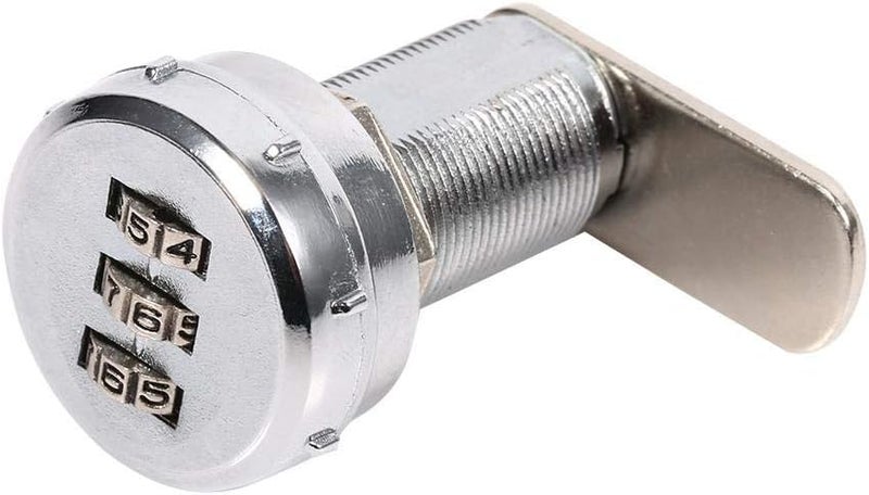 klarako Combination Cam Lock, Bright Chrome Zinc Alloy Password Coded Lock 3-Digit Combination for Box Cabinet Drawer (#3) - Image 3