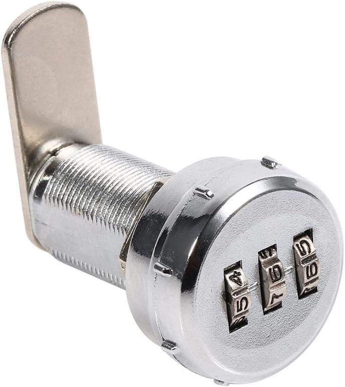 klarako Combination Cam Lock, Bright Chrome Zinc Alloy Password Coded Lock 3-Digit Combination for Box Cabinet Drawer (#3) - Image 1