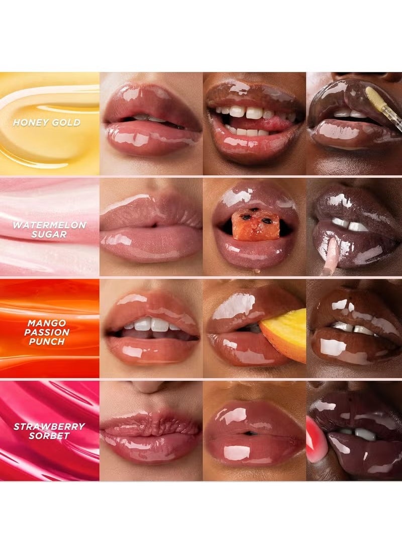 Gisou Honey Infused Hydrating Lip Oil, Nourishing Lip Moisturizer for Dry Lips, High Shine, Smooth Finish, Sheer Hot Coral Shade, Tropical Mango Passion Fruit Scent, Mango Passion Punch, 8ml  - Image 5