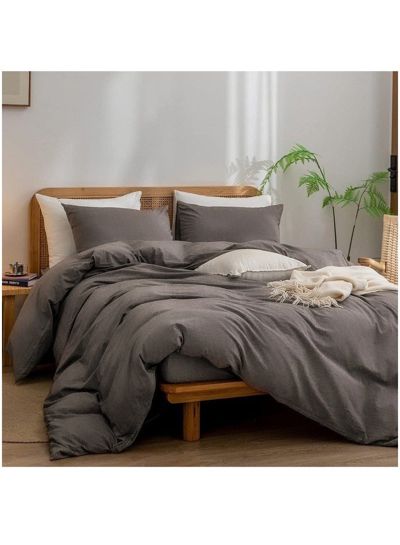 High-Quality Solid Color Single Bed 4-Piece Set Skin-Friendly Fabric Bedding Includes 1 Duvet Cover, Bed Sheet, and 2 Pillowcases (200*230cm) - Image 2