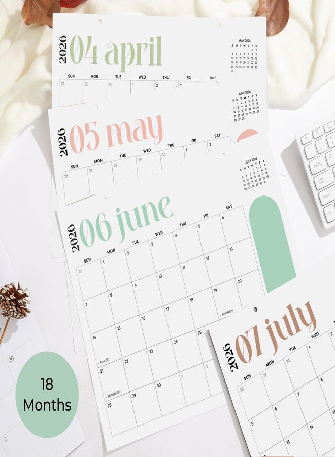 Paper Play Magnetic Calendar for Fridge Greenery Calendar January 2026 to June 2027, 13.5x11 Inch, Monthly Calendar for Refrigerator, Large Writing Blocks with Holidays - Image 4